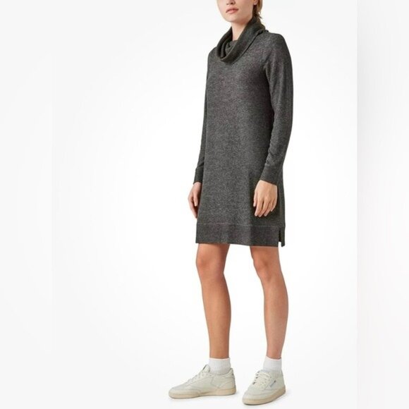 NWT LUCKY BRAND Women Cloud Jersey MockNeck Dress Gray Soft Sweater Dress MEDIUM - Picture 4 of 14